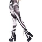 Black White Striped Tights Adult Halloween Accessory, 1 Size, Standard (6-12)