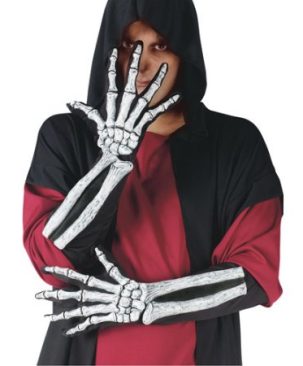Wrist Bone Skeleton Gloves Adult Halloween Accessory