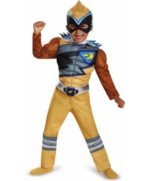 Gold Power Ranger Dino Charge Toddler Muscle Halloween Dress Up / Role Play Costume
